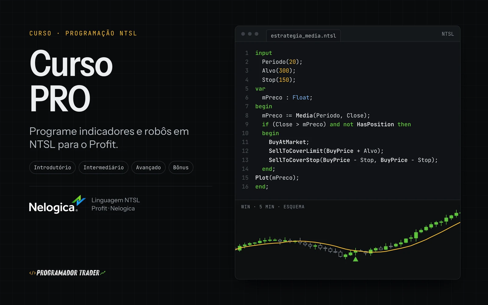 Capa do Curso PRO de programação NTSL